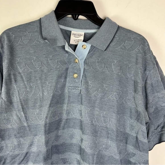 SeaWorld Fairway Outfitters Mens Golf Polo Shirt Gray Stripe Short Sleeve L - Picture 2 of 7